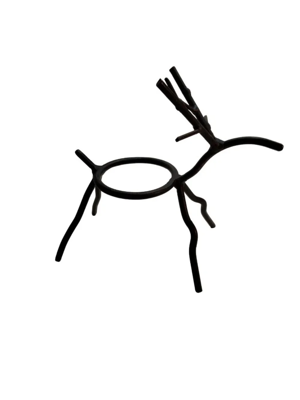 Rustic Reindeer Metal Votive Candle Holder Planter Brown - Picture 1 of 7